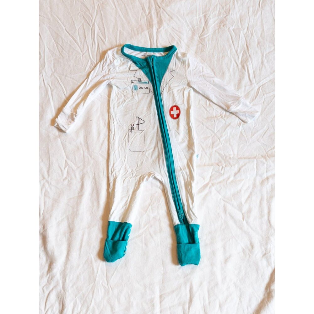 Posh Peanut baby halloween doctor's footie pajamas, size3-6 months